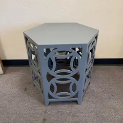 Safavieh Natanya Blue/Gray Hexagon Side Table Lattice Design- Local Pickup Only
