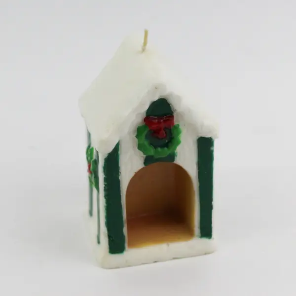 Vintage Jasco Snowy holiday Shelters Dog House Christmas Candle No Dog