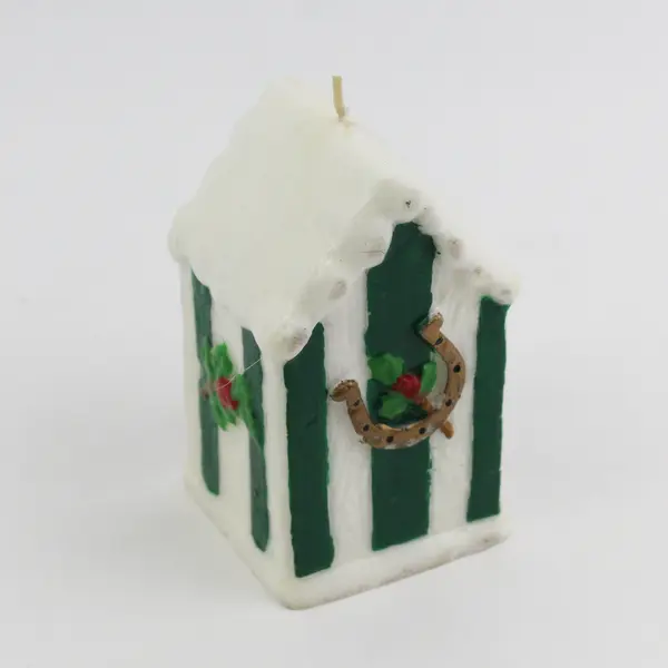 Vintage Jasco Snowy holiday Shelters Dog House Christmas Candle No Dog