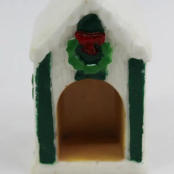 Vintage Jasco Snowy holiday Shelters Dog House Christmas Candle No Dog