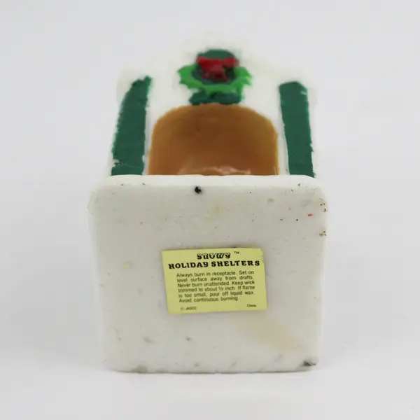 Vintage Jasco Snowy holiday Shelters Dog House Christmas Candle No Dog