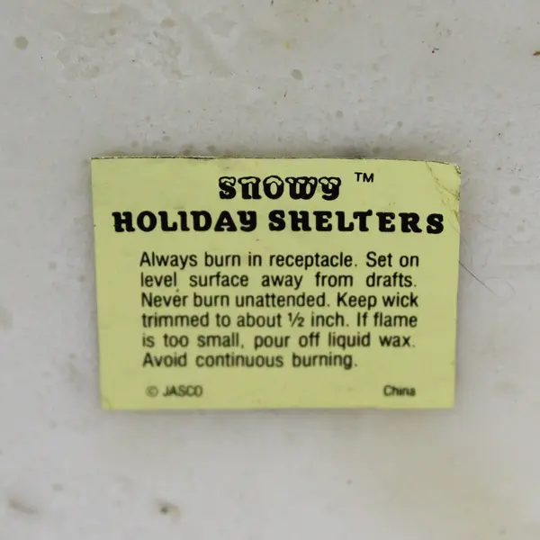 Vintage Jasco Snowy holiday Shelters Dog House Christmas Candle No Dog