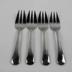 Lot of 4 Oneida Silver Chandler Glossy 18/10 SS Large Serving Forks 9.25" Rare