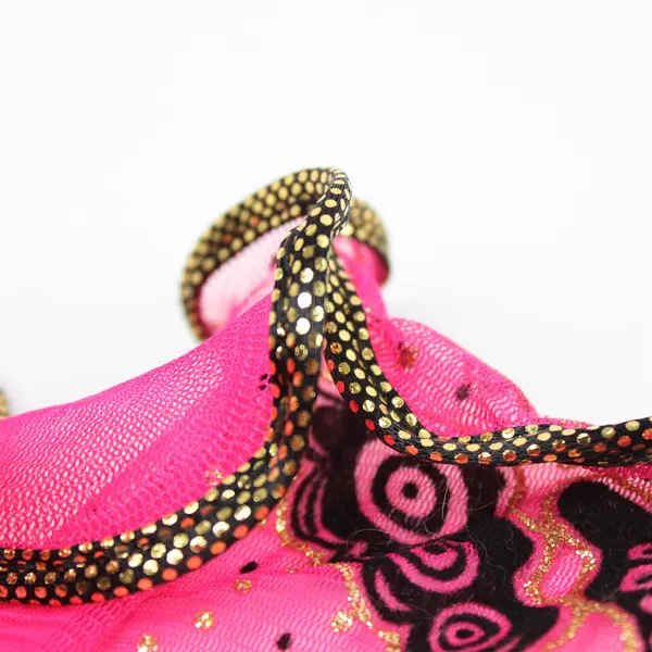 Pink Scarf Gold Trim Black Butterflies Print 66 x 16 Lightweight