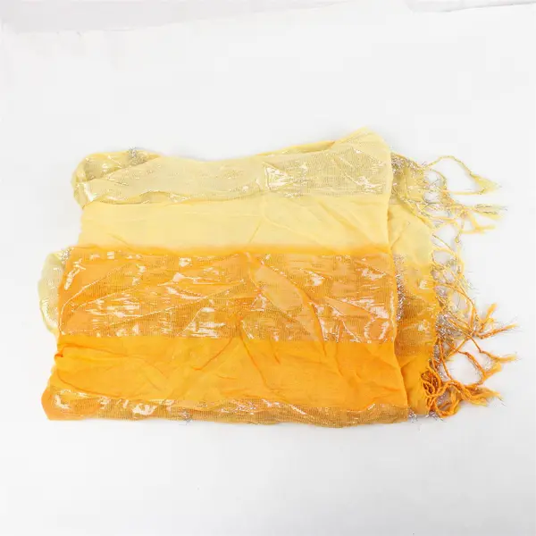 Yellow Shimmery Fringe Scarf 54 x 18 in Lightweight Wrap