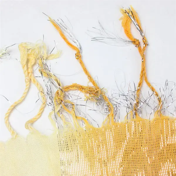 Yellow Shimmery Fringe Scarf 54 x 18 in Lightweight Wrap