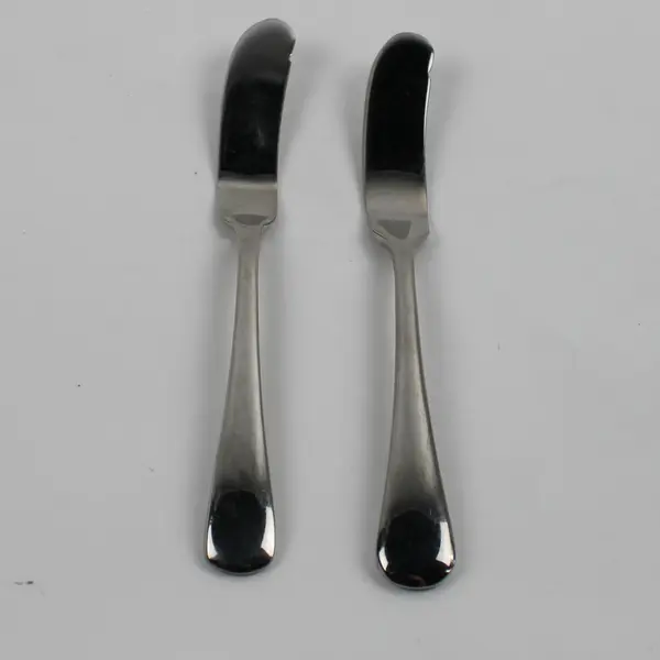 Lot of 2 Oneida Silver Chandler Glossy 18/10 Stainless Butter Knives 7" Rare