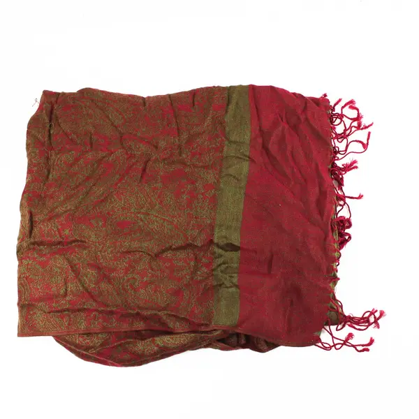 Red Brown Gold Scarf Lightweight Wrap 66 x 25.5 in