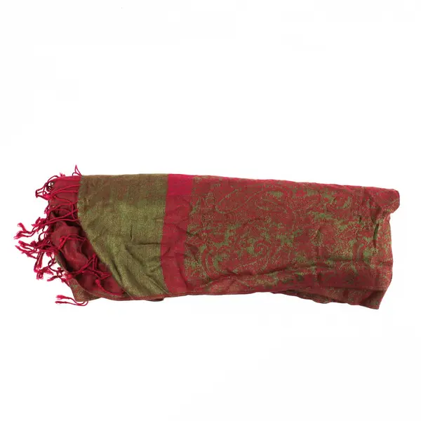 Red Brown Gold Scarf Lightweight Wrap 66 x 25.5 in