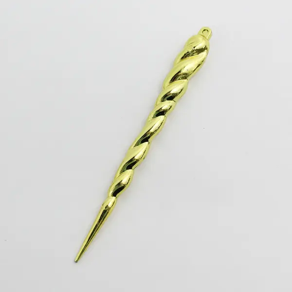 20 Vtg Mid Century Spiral Red And Gold Metallic Icicle Christmas Ornaments 