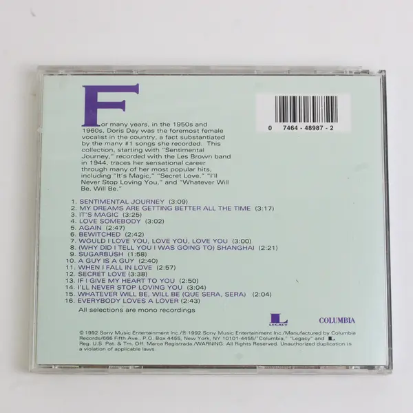 16 Most Requested Songs CD by Doris Day 1992, #CK 48987 