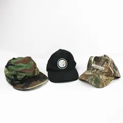 Lot of 3 Men's Caps 2 Adjustable 1 Fixed Camouflage Inter Milan