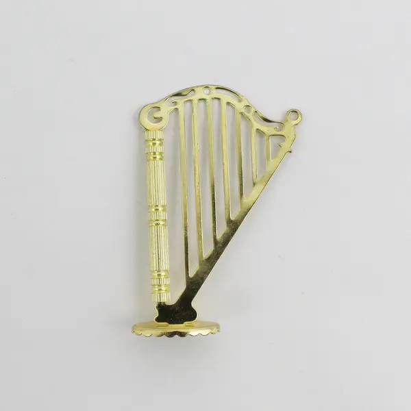 4 Brass Musical Instruments Ornaments: Trombone, Harp, French Horn, Cello