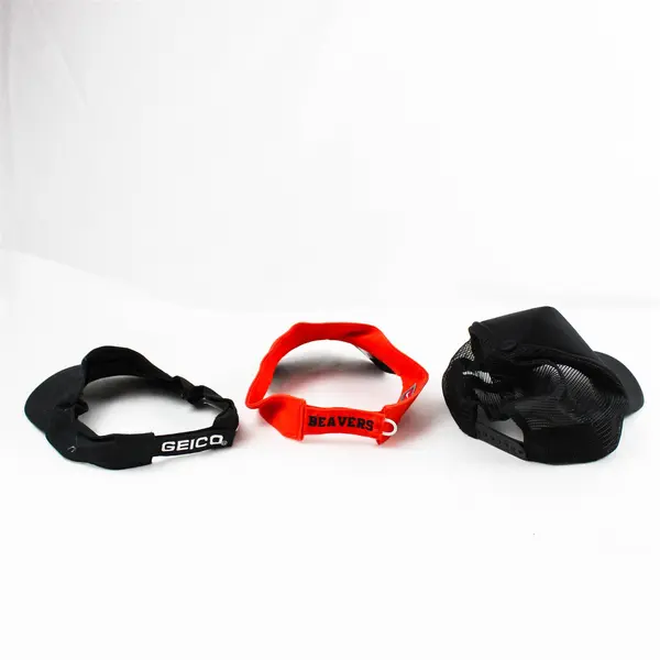 Lot of 3 Adjustable Hats - Black Aloha Baseball Cap + OSU & Geico Visors