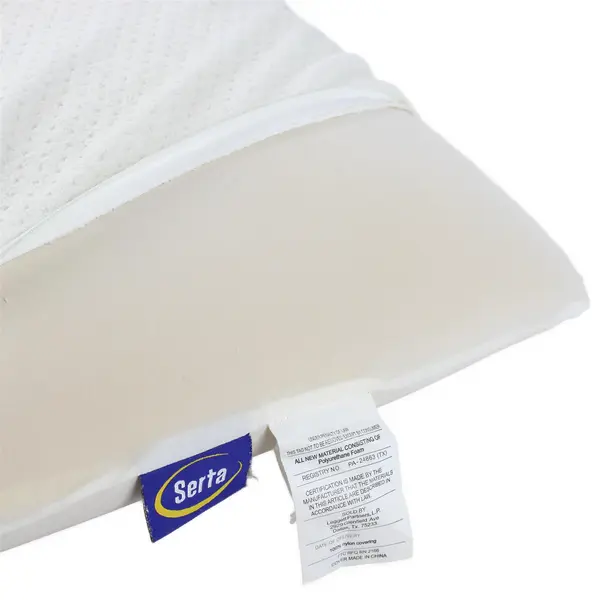 Serta Foam Solid White Color Queen Sized Pillow With Matching Cover 16" x 31"