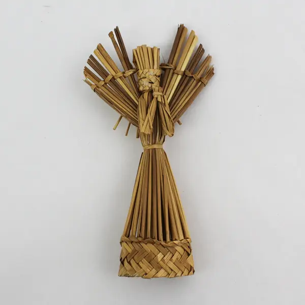 4 Handmade Straw Christmas Ornaments 2 Angels and 2 Snowflakes