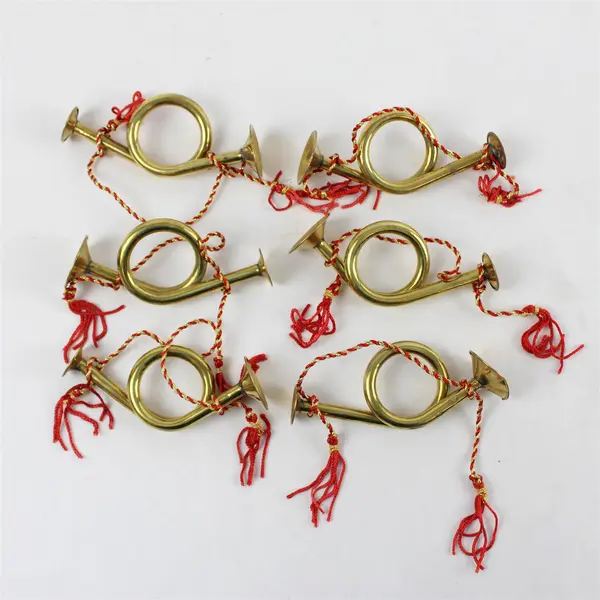 Lot of 6 French Horn Ornaments Musical Holiday Crafts DIY