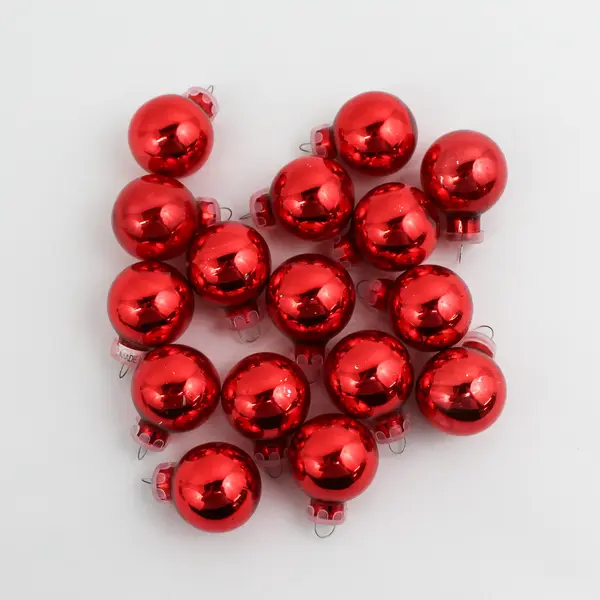 Lot of 29 Miniature Red Glass Ball Christmas Ornaments 1/2" and 1"