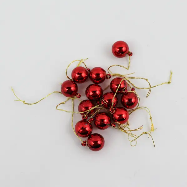 Lot of 29 Miniature Red Glass Ball Christmas Ornaments 1/2" and 1"