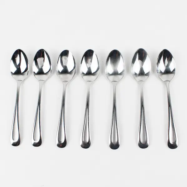 Lot of 7 Oneida Silver Satin Sand Dune Pattern Stainless Teaspoons 6.25" Good