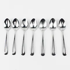 Lot of 7 Oneida Silver Satin Sand Dune Pattern Stainless Teaspoons 6.25" Good