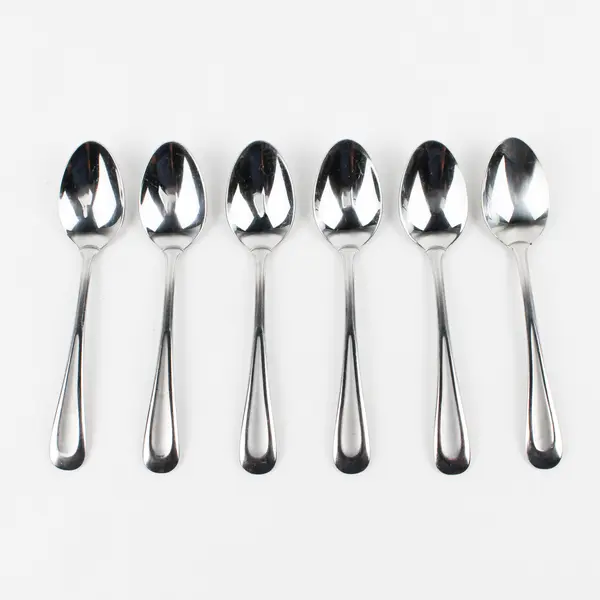 Lot of 6 Oneida Silver Satin Sand Dune Pattern Stainless Teaspoons 6.25" Good