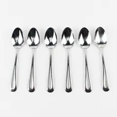 Lot of 6 Oneida Silver Satin Sand Dune Pattern Stainless Teaspoons 6.25" Good