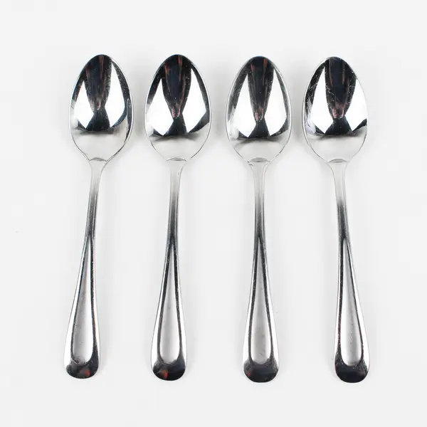 Lot of 4 Oneida Silver Satin Sand Dune Pattern Stainless Teaspoons 6.25" Good