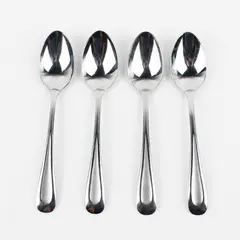 Lot of 4 Oneida Silver Satin Sand Dune Pattern Stainless Teaspoons 6.25" Good