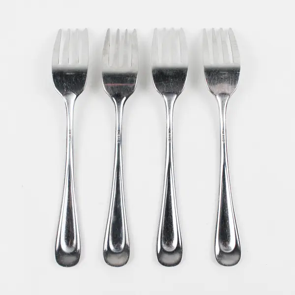 Lot of 4 Oneida Silver Satin Sand Dune Pattern Stainless Salad Forks 6.75" Good