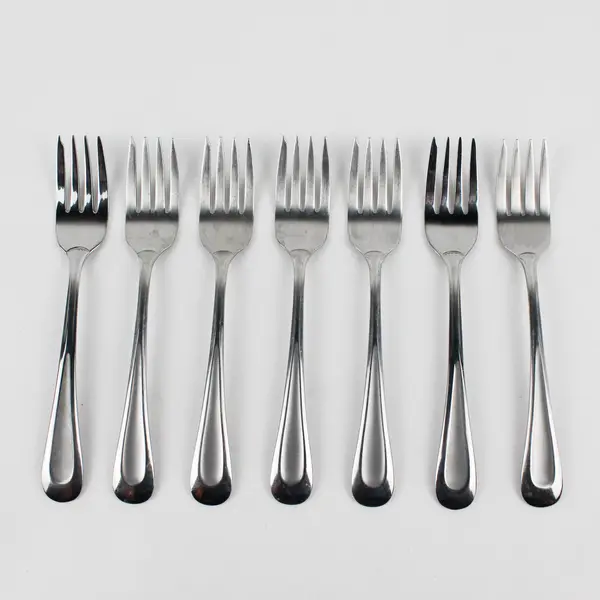 Lot of 7 Oneida Silver Satin Sand Dune Pattern Stainless Salad Forks 6.75" Good