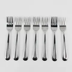 Lot of 7 Oneida Silver Satin Sand Dune Pattern Stainless Salad Forks 6.75" Good