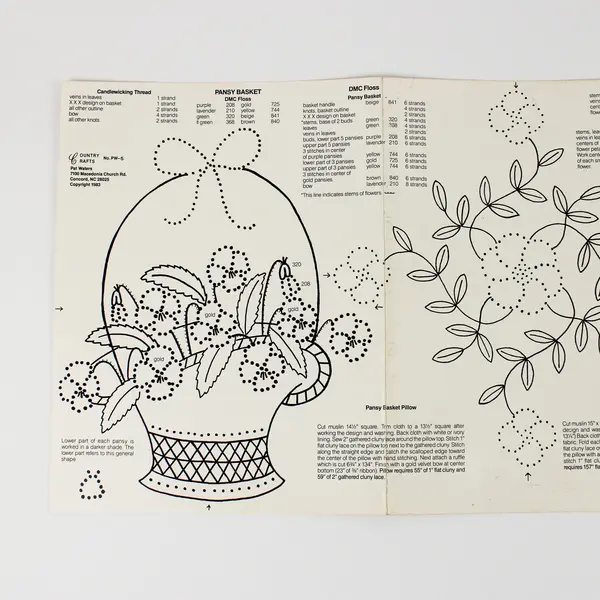 Vintage Victorian Flowers in Candlewicking Leaflet #PW-5, Country Crafts/Waters