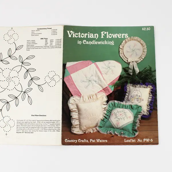 Vintage Victorian Flowers in Candlewicking Leaflet #PW-5, Country Crafts/Waters