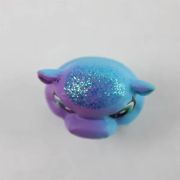 Littlest Pet Shop LPS Mini Hippo #10 Baby Glitter Purple Blue Cerulean Sparkle