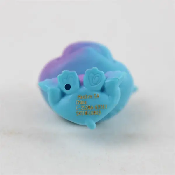 Littlest Pet Shop LPS Mini Hippo #10 Baby Glitter Purple Blue Cerulean Sparkle
