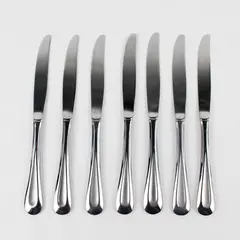 Lot of 7 Oneida Silver Satin Sand Dune Pattern SS Solid Dinner Knives 9.25" Good