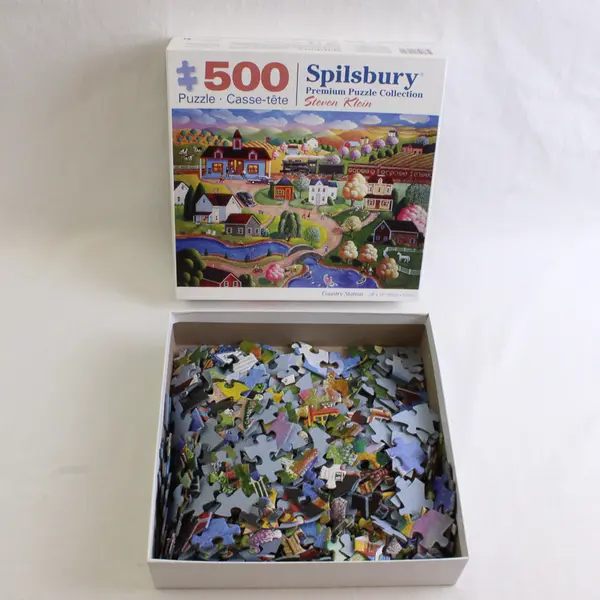 Spilsbury 500-Pc. Country Station Jigsaw Puzzle, 18"x24" Complete