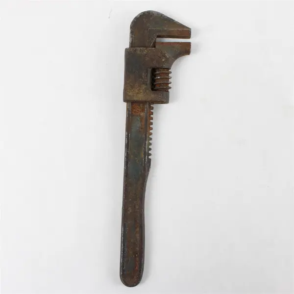 Vintage Adjustable Monkey Wrench 9in Antique Solid Metal Collectible