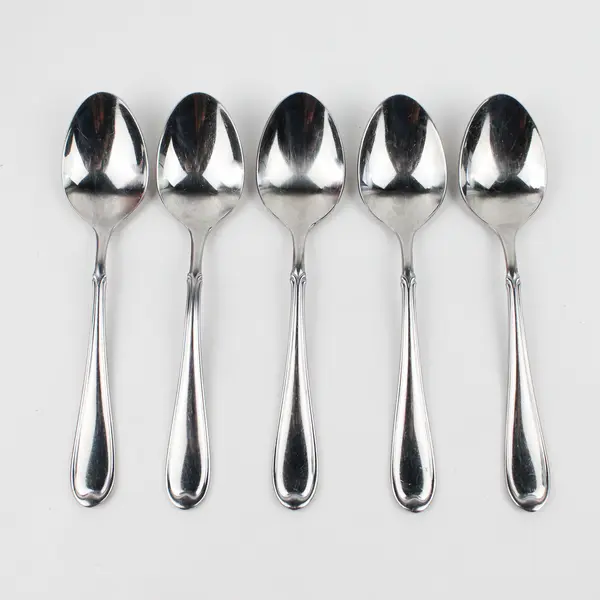 Lot of 5 Wallace Silver Summerset Pattern 18/8 SS Oval Soup Spoons 7" Good