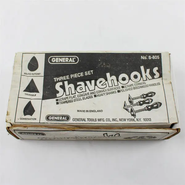 General Shavehooks 3-Piece Set Made in England w/ Original Box