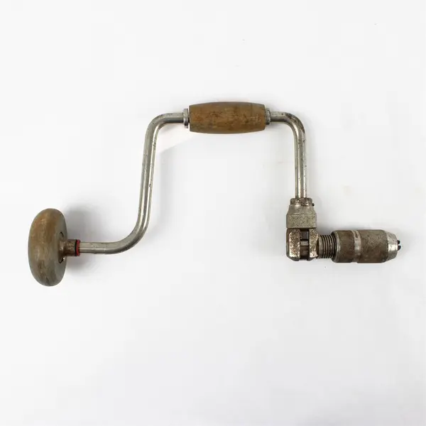 Vintage Ratcheting Hand Brace Bit Drill Wood Handles 13.5in WORKING