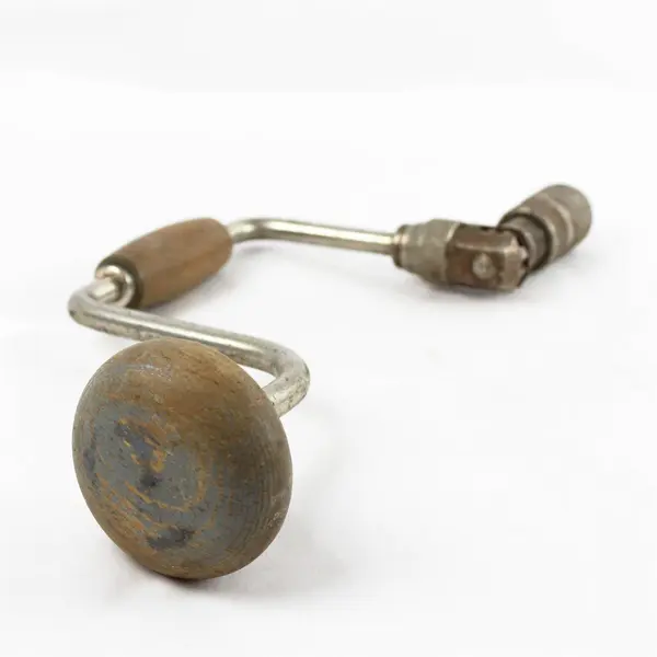 Vintage Ratcheting Hand Brace Bit Drill Wood Handles 13.5in WORKING