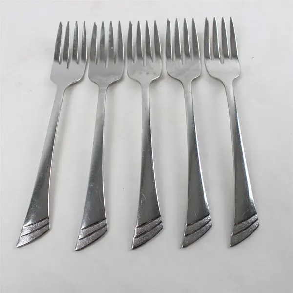 Set of 5 Oneida Stanza Stainless Individual Salad Forks