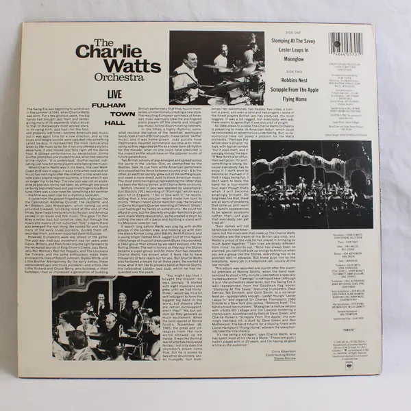 The Charlie Watts Orchestra Live Fulham Town Hall 12" Vinyl Record
