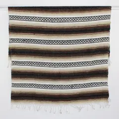 Haywin Textile Products Inc Brown/White/Black Falsa Mexican Blanket 51" x 74.5"