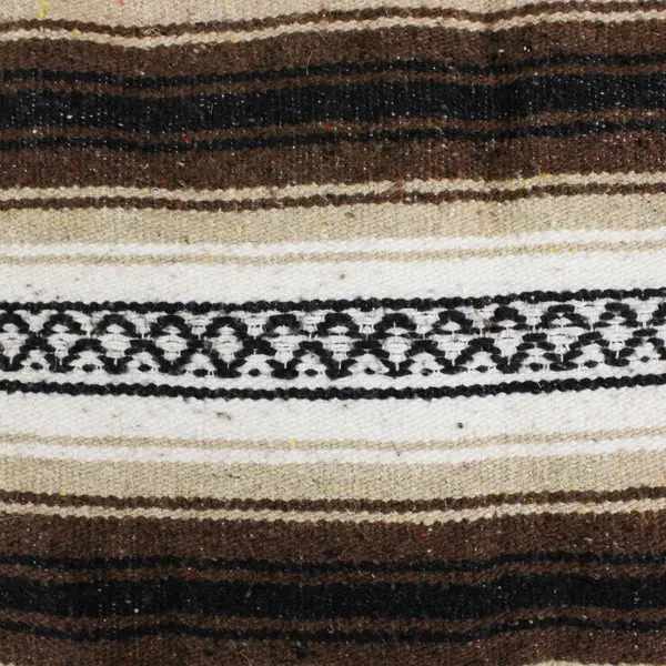 Haywin Textile Products Inc Brown/White/Black Falsa Mexican Blanket 51" x 74.5"
