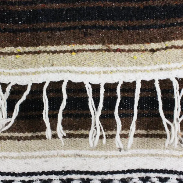 Haywin Textile Products Inc Brown/White/Black Falsa Mexican Blanket 51" x 74.5"