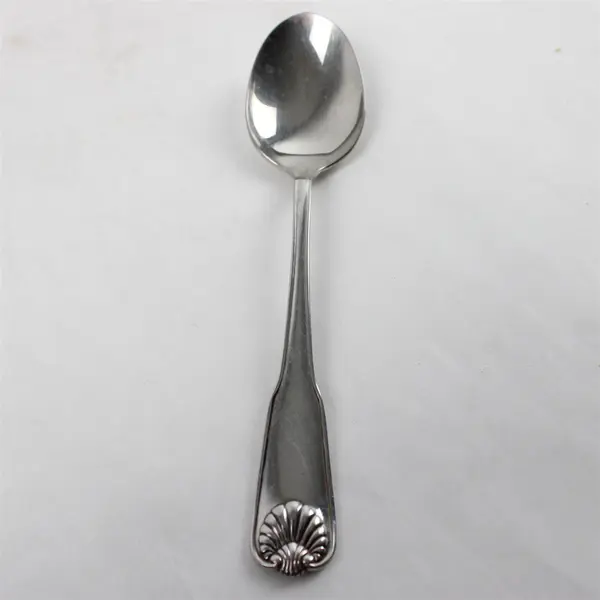 Set of 3 Oneida Tudor Shell Stainless Place/Oval Soup Spoons
