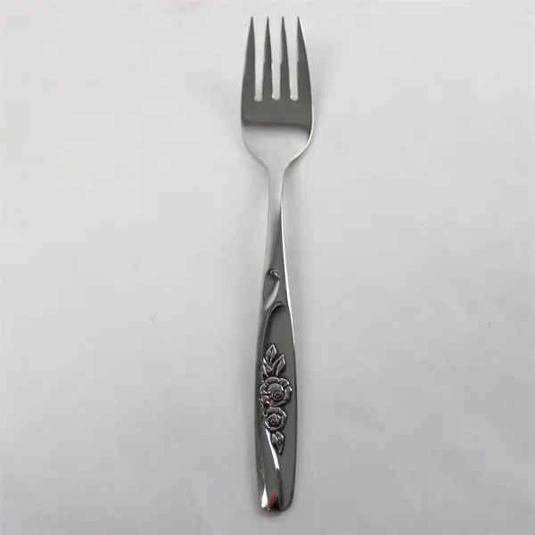 Set of 5 Oneida Twin Rose Stainless Salad Forks 6.25in 